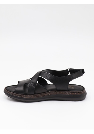 Nesilshoes Nesil Shoes Mns 154 Siyah Hakiki Soft Deri Kadın Sandalet
