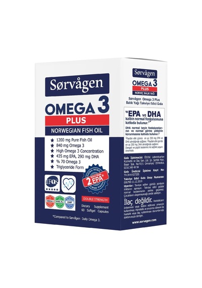 Omega3 Plus 1200mg Balık Yağı, 60 Kapsül