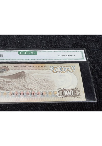 Türkiye 1979 100 Türk Lirası 6. Emisyon Cga 67 Gem Uncırculated Atatürk & Ağrı Dağı