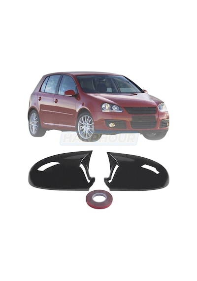 Volkswagen Golf 5 Uyumlu Yarasa Ayna Kapağı Pianoblack İthal Abs Plastik 2003-2009 Uyumlu