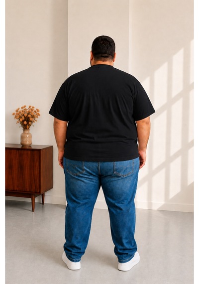 Sngl Tekstil Erkek Büyük Beden Ay Yıldızlı Tişört 3xl 4xl 5xl 6xl 7xl 8xl 9xl Siyah