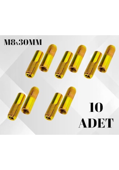 Çelik Dübel M8x30mm, Çelik Galvanizli Çakma Dübel, Duvar Montaj Ankrajı, Yapıların Sabitlenmesi Ve Yük Taşıma Diğer