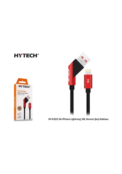 Hy-x315 3a Lightning 1m, Kırmızı Şarj Kablosu