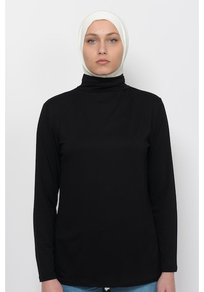 Altobeh Uzun Kollu Boğazlı Body Siyah Çok Renkli