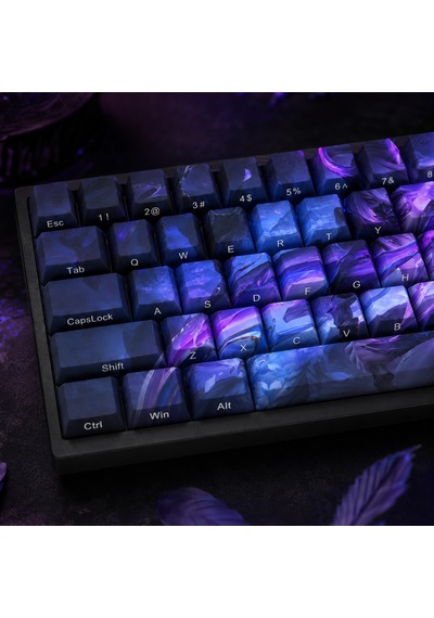 68 Tuşlu Spirit Blossom Akali Temalı Pbt Klavye Tuş Başlığı Seti Yan Baskılı, Boya Süblimasyonlu, Cherry Profil