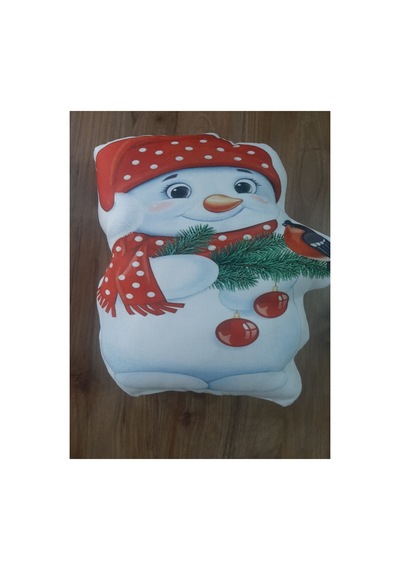 Ow Bag Yılbaşı Temalı Kardan Adam Şekilli Tasarım Chibi Karakter Yastık Çok Renklı