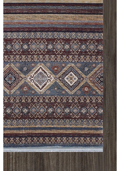 Artemis Halı Bella 06476e Lacivert Terra Bohem Retro Tarz İpek Halı