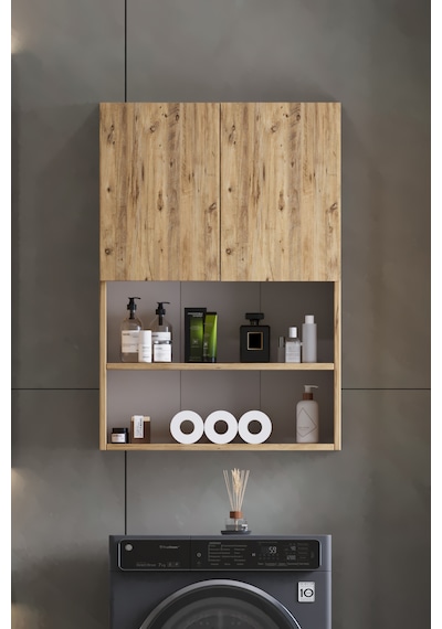 Deniz Modern Banyo Dolabı 2 Kapaklı Raflı Düzenleyici Çok Amaçlı Atlantik Çam Deniz Modern Banyo Dolabı 2 Kapaklı Raflı Düzenleyici Çok Amaçlı Atlantik Çam