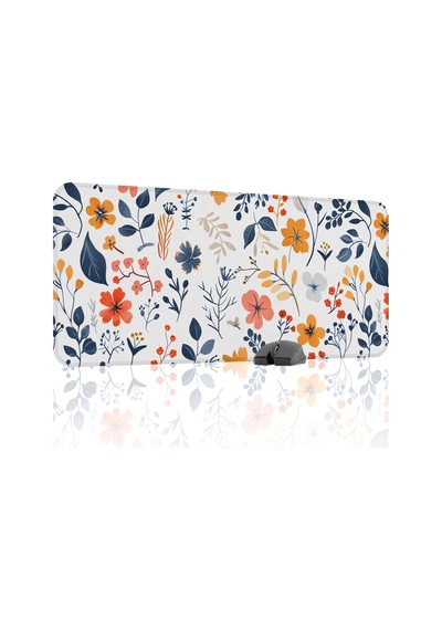 Çiçek Desenleri Kaymaz Dikişli Kauçuk Oyuncu Mousepad V4 - 90x40 Xxl Gaming Mouse Pad Fare Altlığı