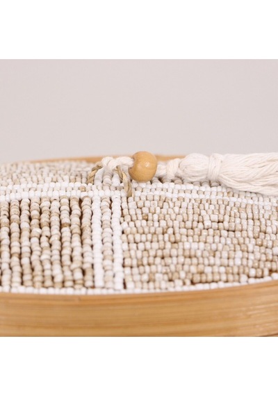 Bali Boncuklu Bambu Oval Saklama Kutusu 20x12 X10 Cm