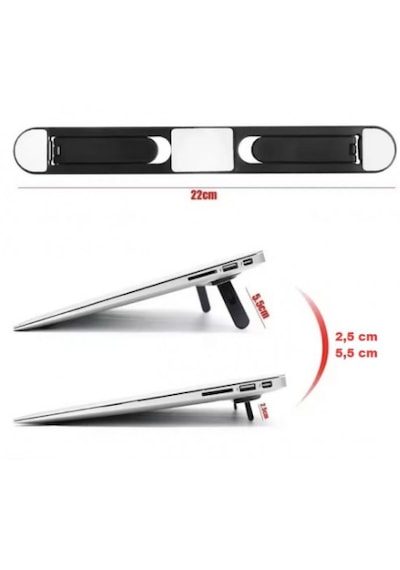2 Kademeli Katlanabilir Ve Yapışkanlı Laptop Standı
