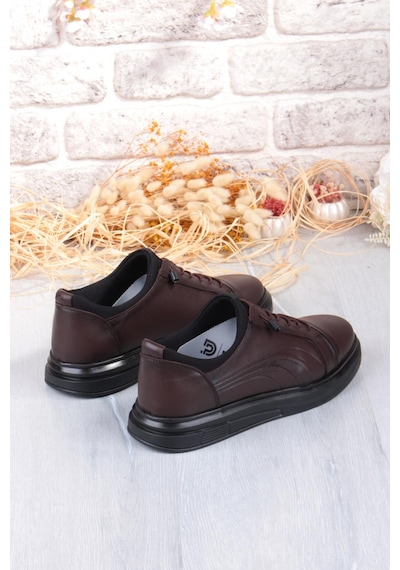 Mehmet Mete 8918 Napa Rahat Kauçuk Taban Orijinal Hakiki Deri Erkek Ayakkabı Kahve
