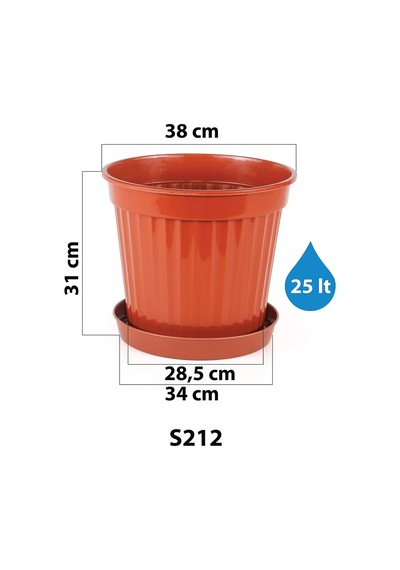 S212 Klasik Saksı Set No: 12 25 Litre 38 Cm, Beyaz