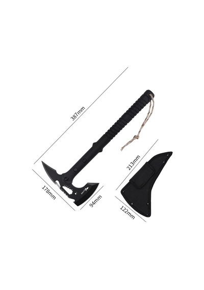 Valkyrie Çok Amaçlı Kamp Baltası Outdoor Survival Balta Çok Fonksiyonlu Çelik Başlık Odun Kesme, Avcılık, Kamp
