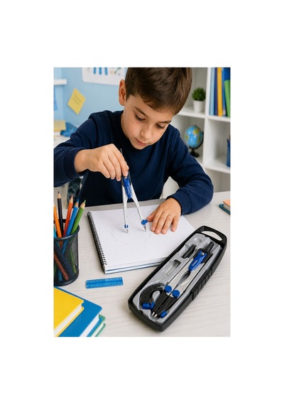 Metal Pergel Seti 1 Adet Maped 538700 Technic Compact Profesyonel Pergel Çizim Proje Matematik Geometri Mimar Mühendis