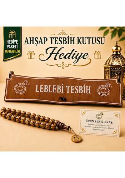 Leblebi Tesbih Ahşap Kutusunda Erbabacan İmzalı Narçıl Tesbih Lt1001