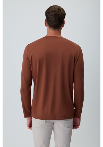 Morven Erkek Kiremit Bisiklet Yaka Rayon Sweatshirt 27ks063001460 Kiremit