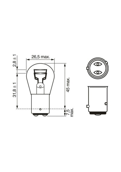 Bosch  12V 1016 Ampul 21 4W Sası Yakın Tırnak N11.2803