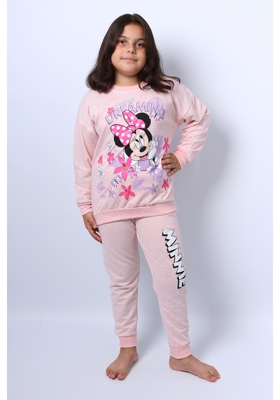 Kız Çocuk Eşofman Takımı Minnie Mouse Baskılı C63 Pembe