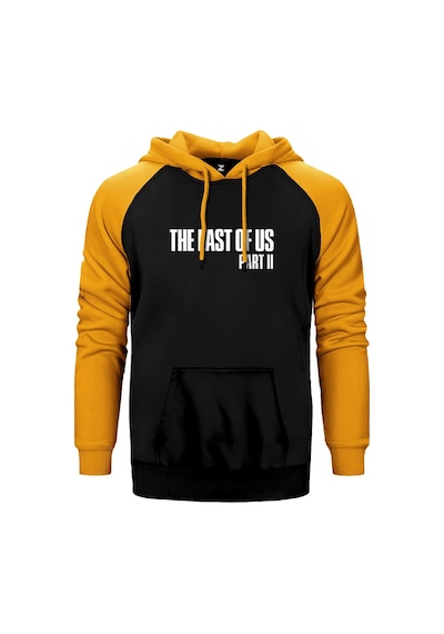 The Last Of Us 2 Text Sarı Renk Reglan Kol Kapşonlu Sweatshirt Sarı