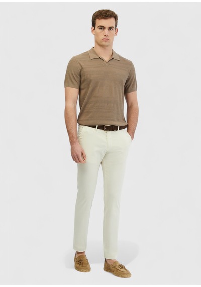 Ramsey Ekru Düz Dokuma Regular Fit Casual Pantolon