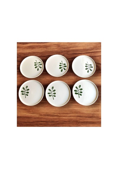 Kahvaltı Takımı 6 Kişilik Tokyo Serisi Zeytin Dalı 6 Parça 20cm Beyaz Beyaz