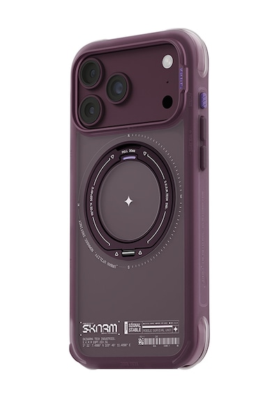 İphone 18 Pro Max Uyumlu Kılıf M-safe Şarj Özellikli Airbagli Standlı Skinarma Atlas Kapak Bordo