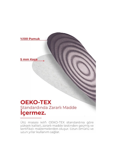 Devecioğlu Ütü Masası Kılıfı 130x46 Cm Keçe Katmanlı, Isıya Dayanıklı Diğer
