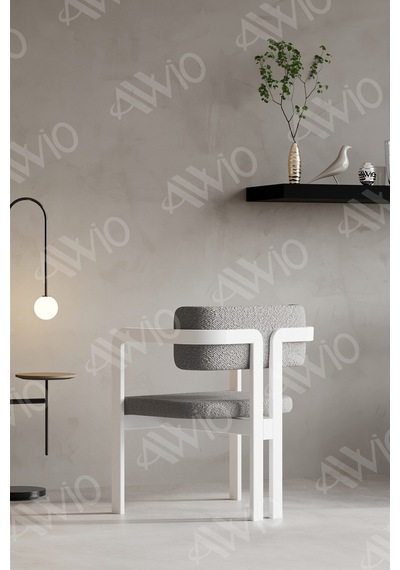 Avvio Trento Tokyo Sandalye Beyaz Mutfak Salon Yemek Odası Sandalyesi Demonte Metal Ayak Gri