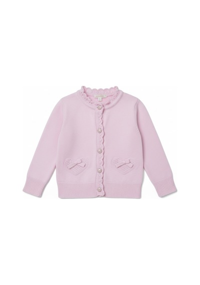 Önü Düğmeli Kız Çocuk Hırka Pembe