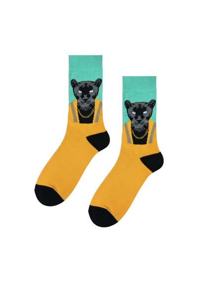 Carnaval Socks Kolyeli Kaplan Desenli Rekli Spor Çorap Çok Renkli
