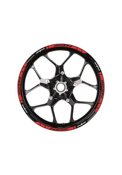 Bajaj Pulsar Ns200 Baskılı Jant Dışı Şerit Motosiklet Sticker Etiket Modeli Kırmızı