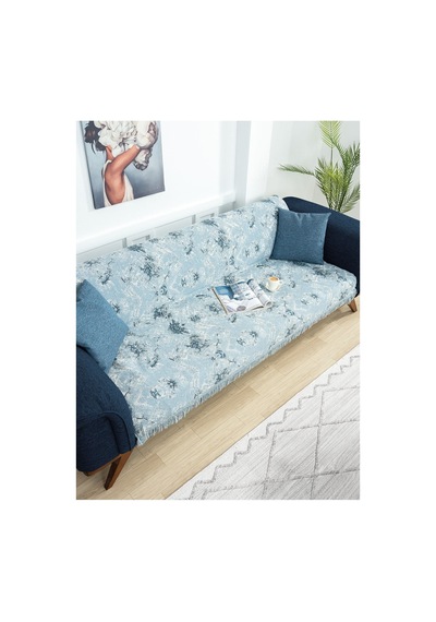 Çok Amaçlı Pamuklu Örtü- Kanepe-koltuk Şalı-koltuk Örtüsü 170x220-1086 Mavi