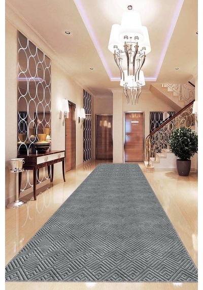 Koyu Gri Kaymaz Modern Kesme Rulo Özel Ölçülü Yolluk Ar1189n11