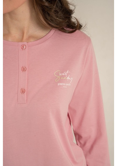 Pierre Cardin Kadın Sweet Sunday Pembe Uzun Kol Pijama Takım Pc9295-s-v1 Pc9295-s-v1