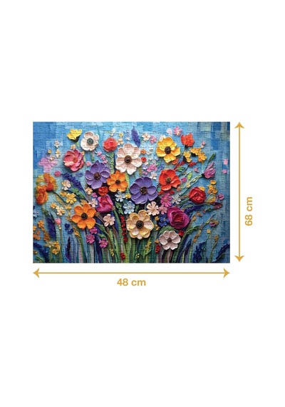 Çiçekler 1000 Parça 2,2mm Kalınlık 48x68cm Profesyonel Hobi Puzzle Yapboz Serisi