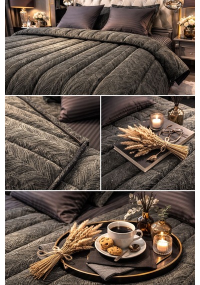 Goldroom Home Kadife Confort 3 Parça Çift Kişilik 230 240 Uyku Seti Krem