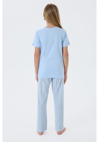 Arnetta Kız Çocuk Mavi Pijama Takım Mavi