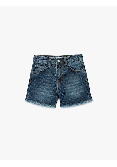 Koton Pamuklu Cepli Loose Fit Denim Şort Orta İndigo 6skg40044ad İndigo