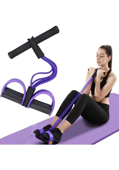 3'lü Spor Seti 3 Ürün 1 Arada Body Trimmer Tüm Vücut Şekillendirici Evde Spor Egzersiz Pilates Direnç Lastiği 5'li Bant Ve Direnç Lastiği Hediyeli Çok Renkli
