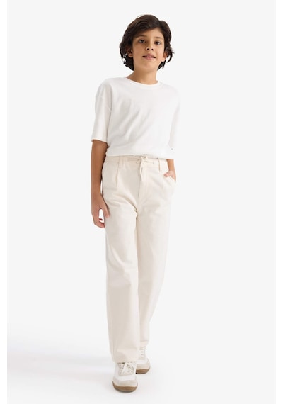 Defacto Erkek Çocuk Loose Fit Düz Paça Gabardin Pantolon G6740a826sper105 Ekru-er105