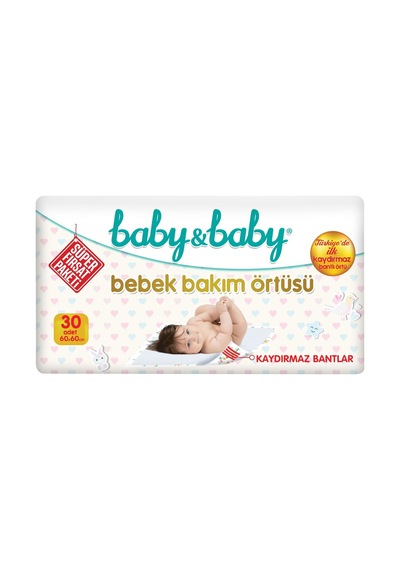 Baby&baby Alt Değiştirme Örtüsü 30'lu - Kaydırmaz Bantlı Bebek Bakım Örtüsü Tarı