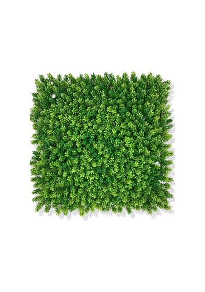 Cihan Çiçekçilik Yapay Çamdalı Bitki Duvar Kaplama 50x50 Cm Açık Yeşil Beyaz- Yeşil