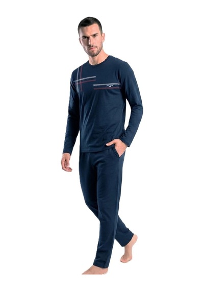 Pierre Cardin 6152 Erkek Uzun Kollu Bisiklet Yaka Pijama Takımı -lacivert