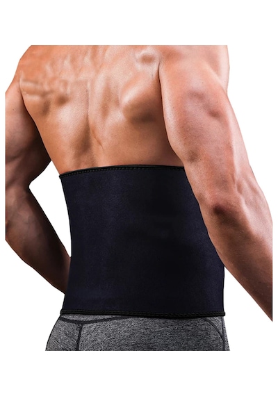 Sauna Suit Termal Unisex Bel Korsesi %100 Sauna Sıkılaştırma Kemeri Siyah