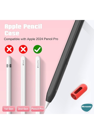 Microsonic Pencil Pro Kılıf Mat Silikon Kırmızı Beyaz