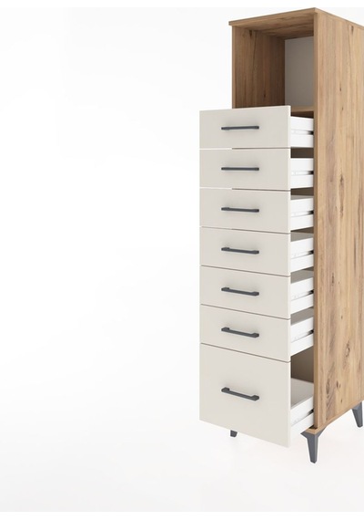 Hyperion Dolap Tek Raflı 7 Çekmeceli 44x44x182 Çam-aytaşı Çam