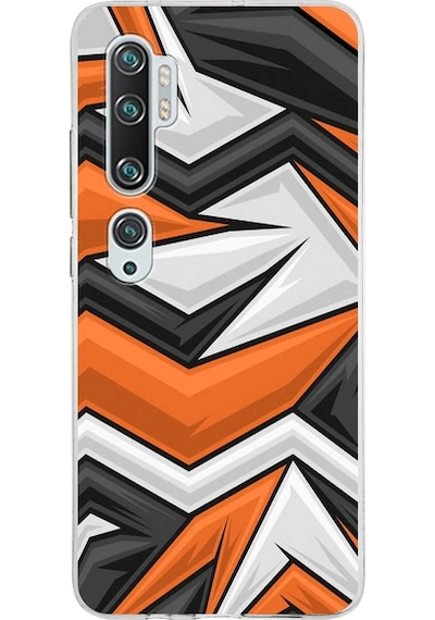 Xiaomi Mi Note 10 Uyumlu Kapak Grafiti Tasarımlı Şeffaf Silikon Kılıf Şeffaf