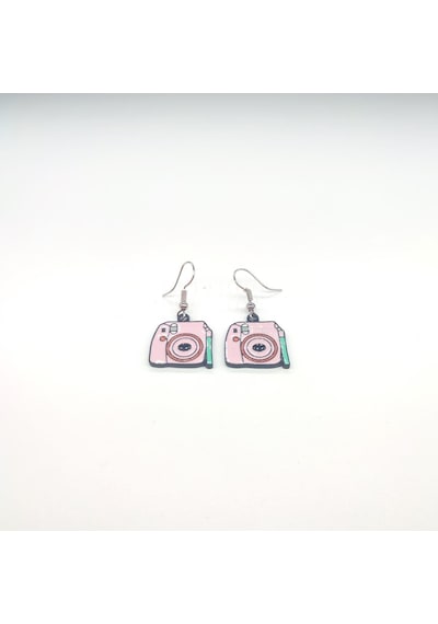 Tedz Collection Pembe Polaroid Pin Küpe Çok Renkli