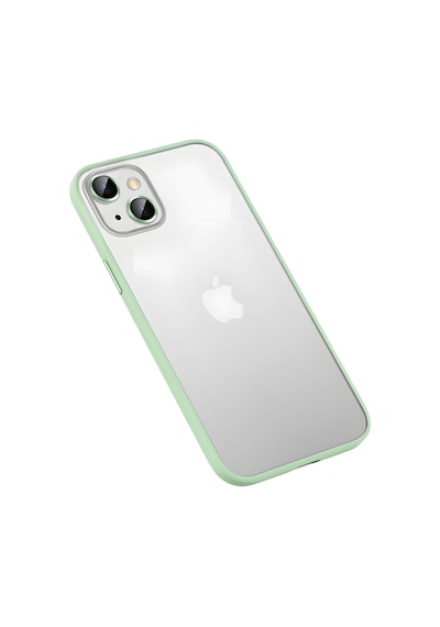 Apple Uyumlu iPhone 13 Kılıf Retro Kenar Ve Lens Koruyucu Renkli Kılıf Yeşil
